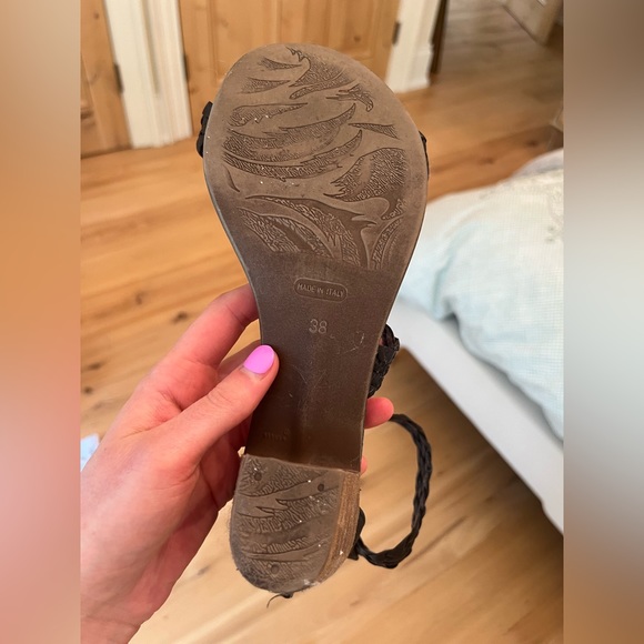 Browns - Black Leather Sandals - Picture 4 of 9